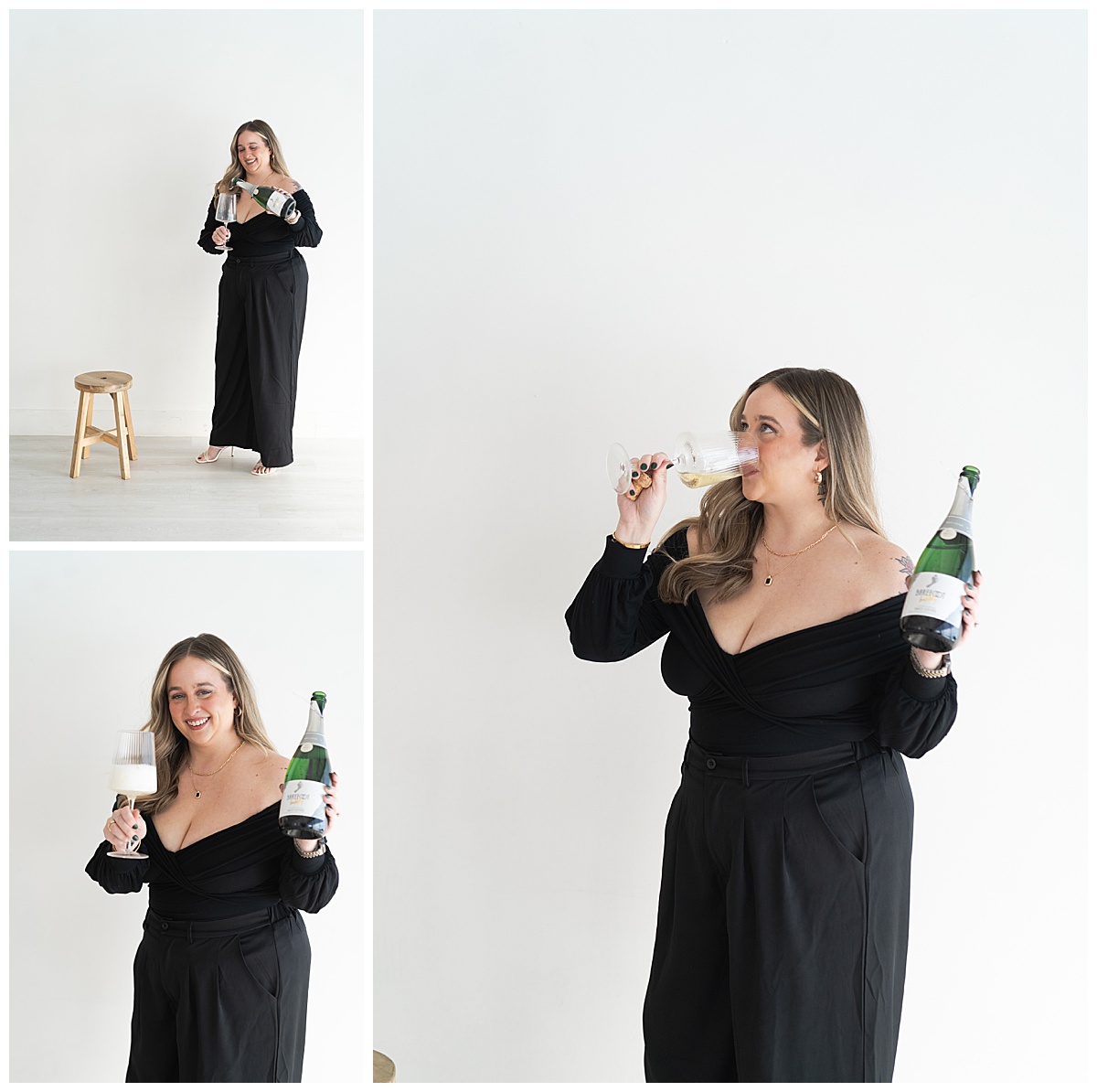 Woman drinks from bottle for Swish & Click Photography