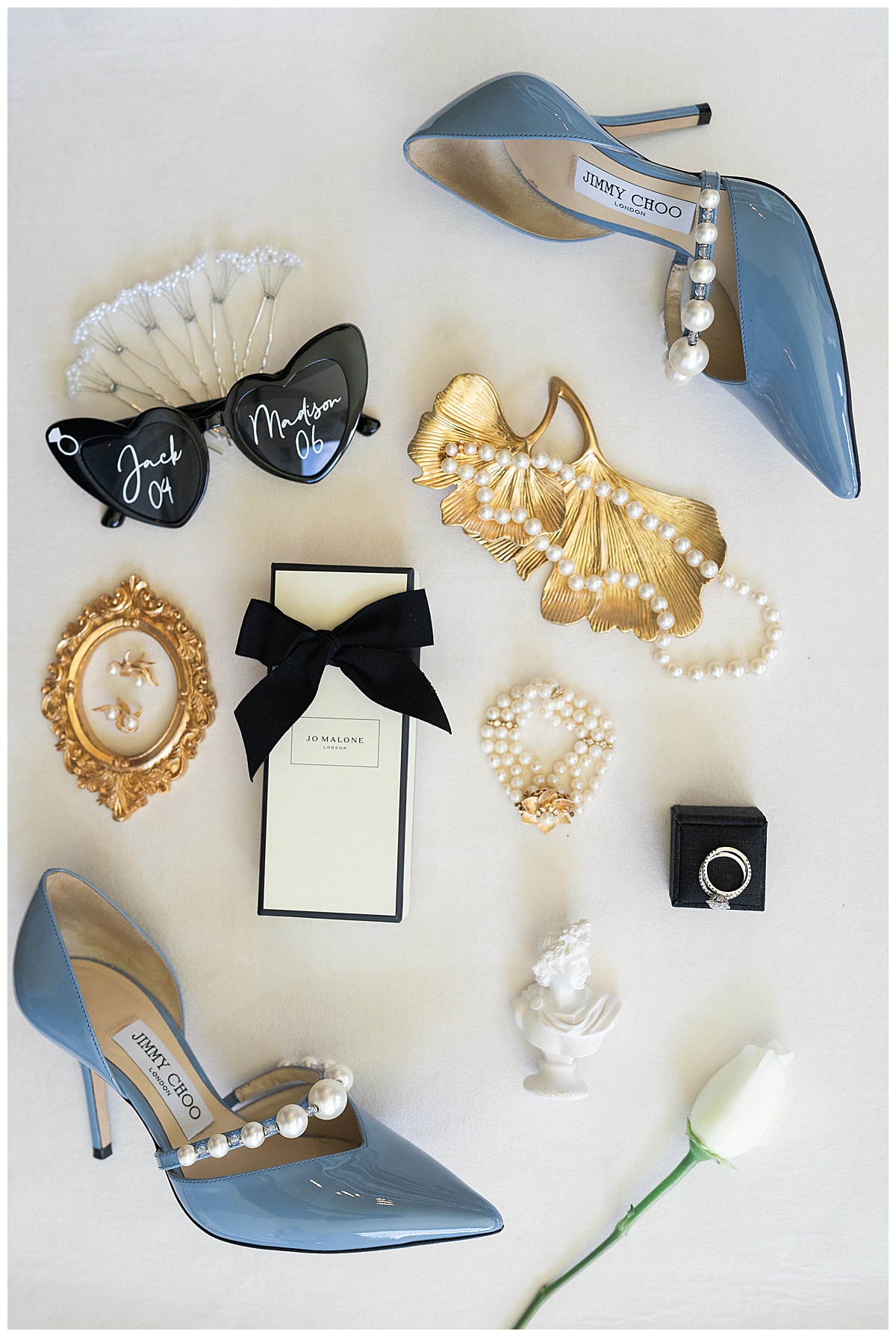 Bridal details for a Stonehouse Villa Wedding