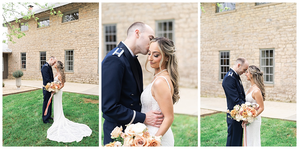 Couple hold each other close together during their Stonehouse Villa Wedding