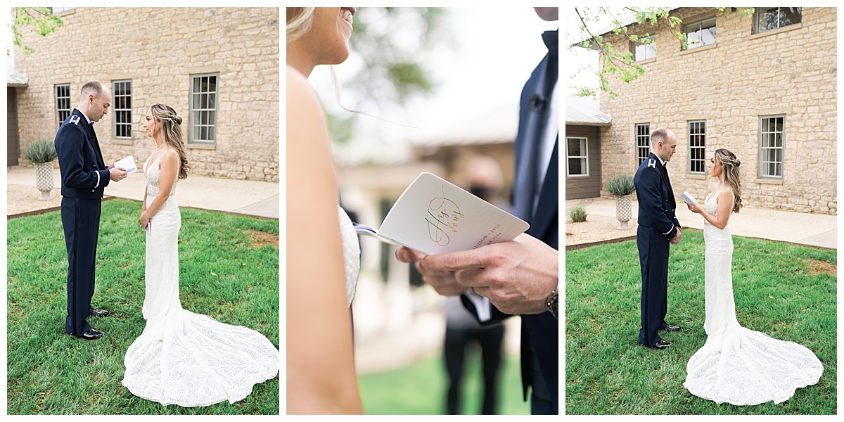 Couple read vows to each other for Swish & Click Photography