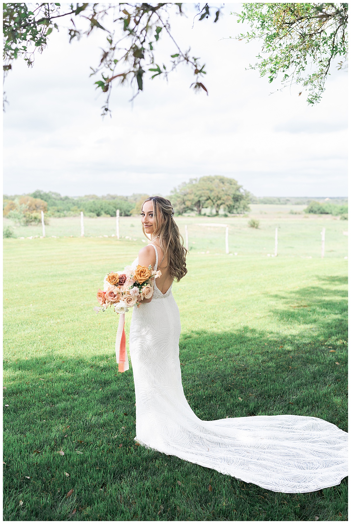 Bride holds bouquet for Swish & Click Photography