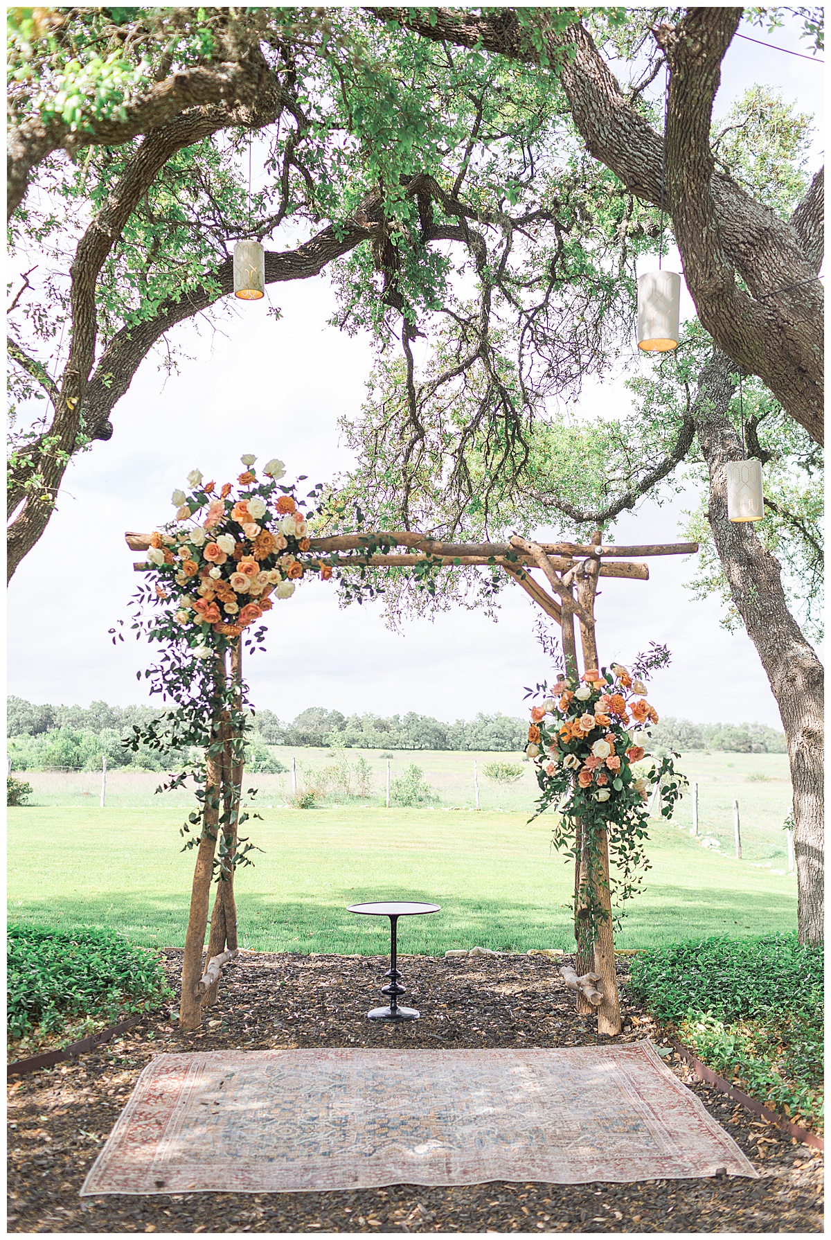 Stunning ceremony arch during Stonehouse Villa Wedding