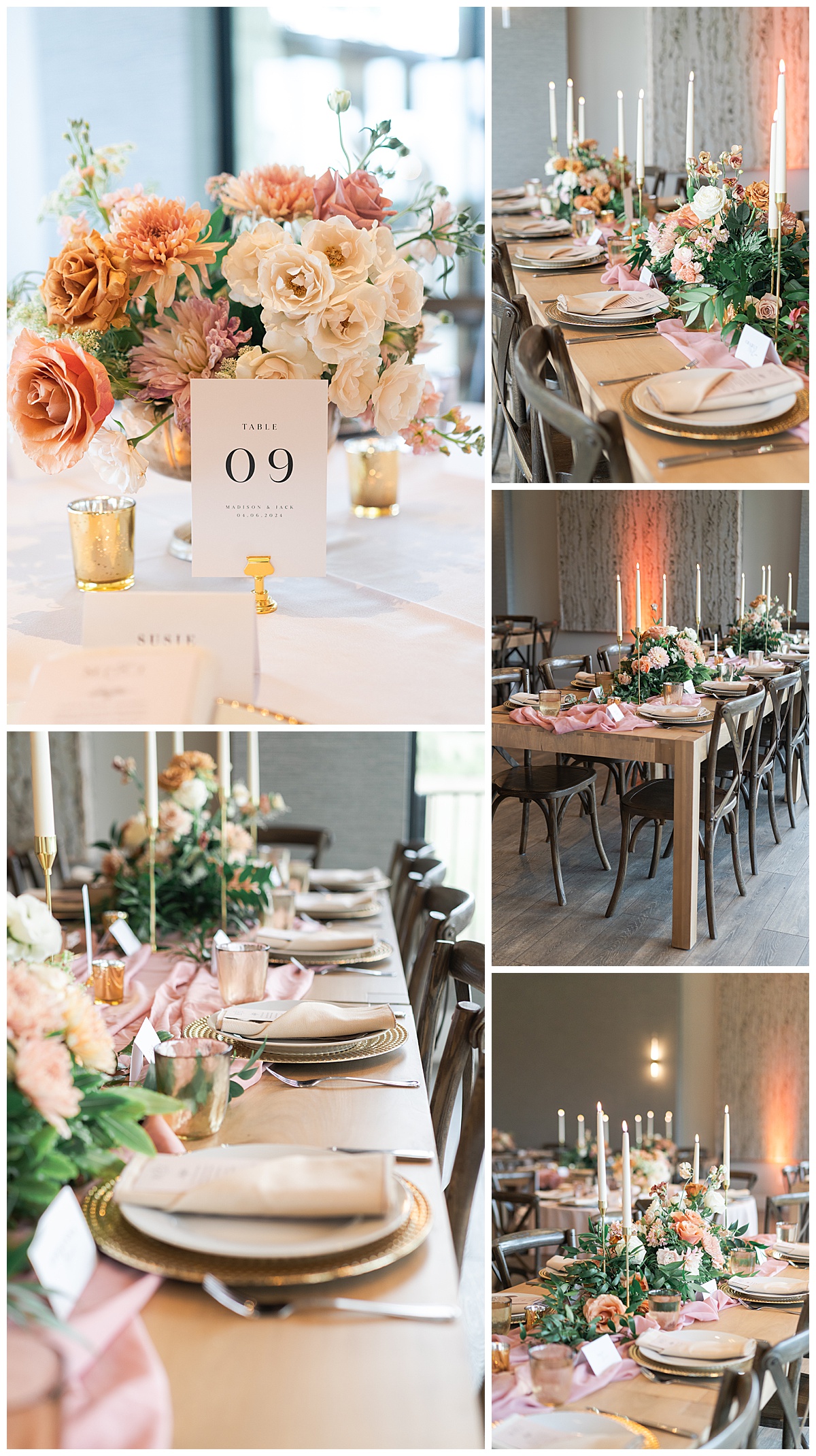 Stunning reception table decor by Swish & Click Photography