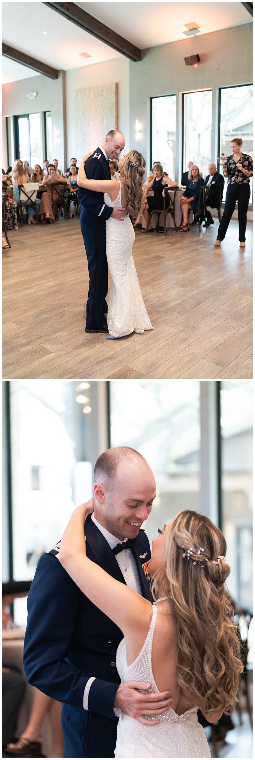 Couple dance together during their Stonehouse Villa Wedding