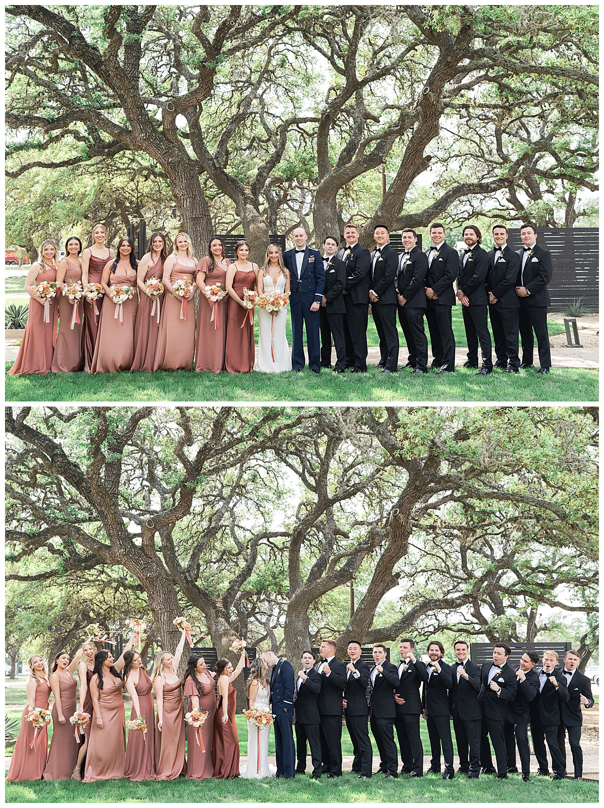 Wedding party celebrate the happy couple during a Stonehouse Villa Wedding