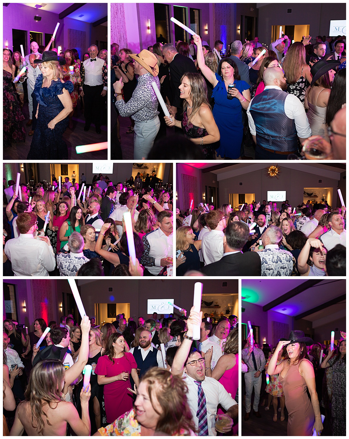 Family and friends dance together during a Stonehouse Villa Wedding