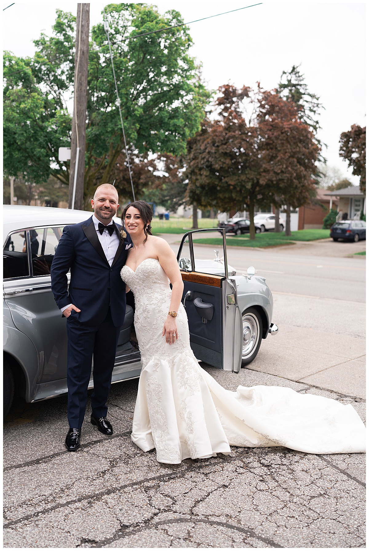 Bride and groom stand together for Toronto Wedding Photographer