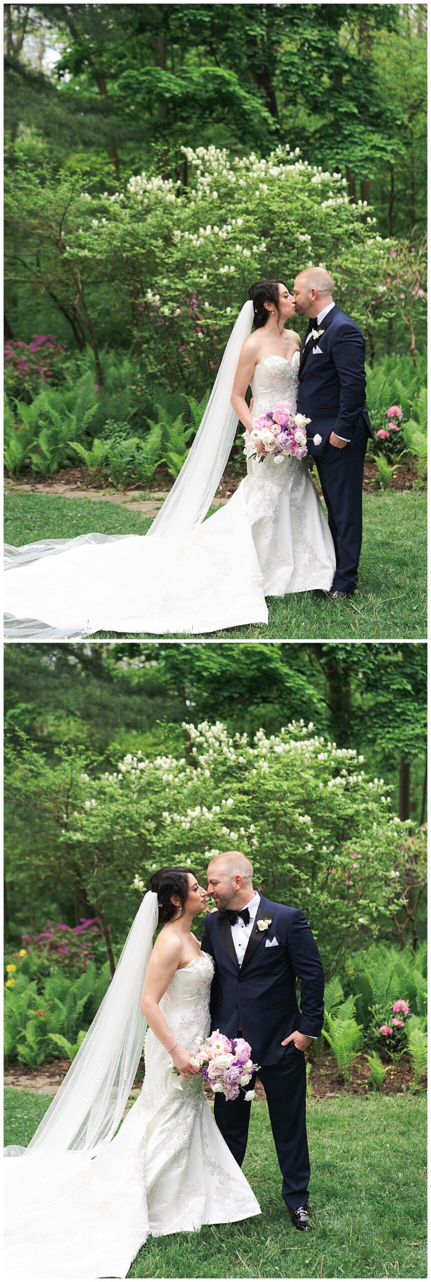 Bride and groom stand together for Swish & Click Photography