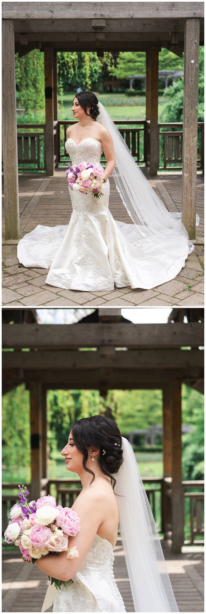 Bride holds bouquet for Toronto Wedding Photographer