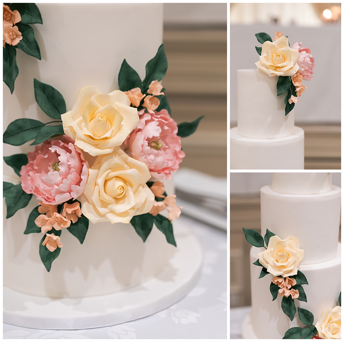 Custom wedding cake florals by Toronto's Best Wedding Photographers