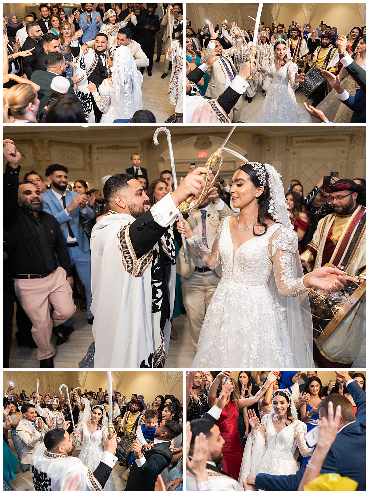 Bride and groom dance with family and friends for Swish & Click Photography