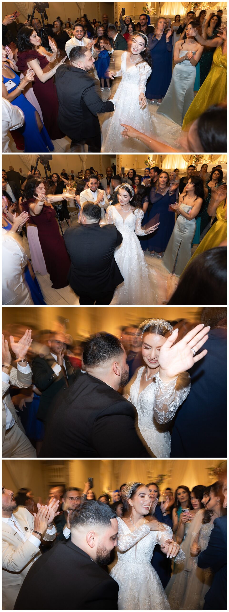 Bride and groom dance together by Swish & Click Photography