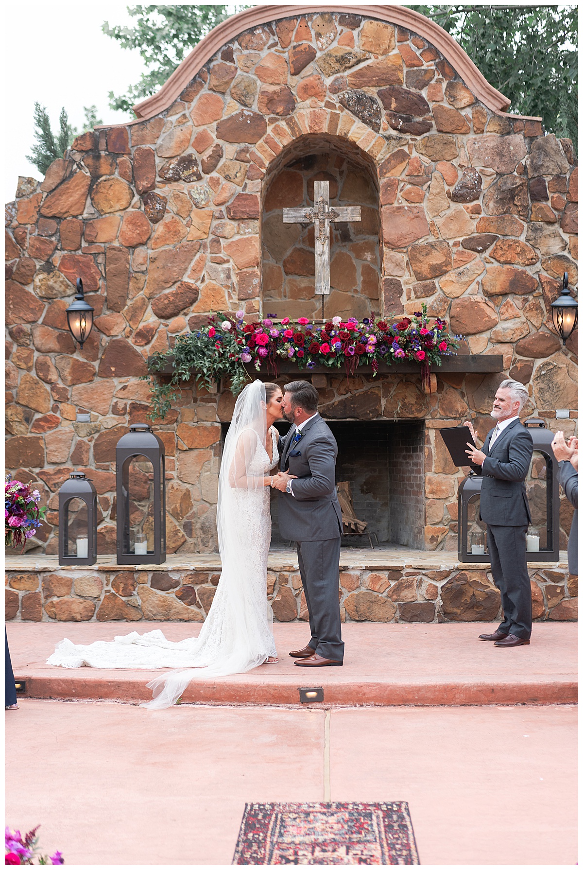 First kiss by Madera Estates Wedding Photographer