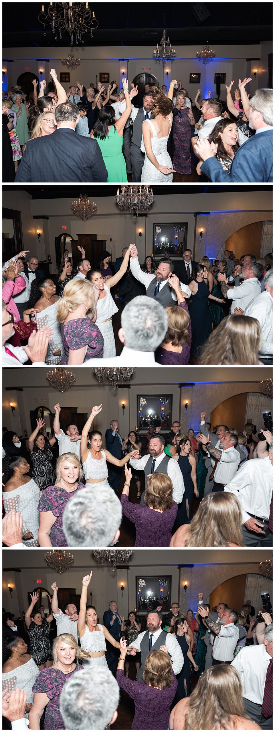 Family and friends celebrate with the happy couple by Houston’s Best Wedding Photographers 