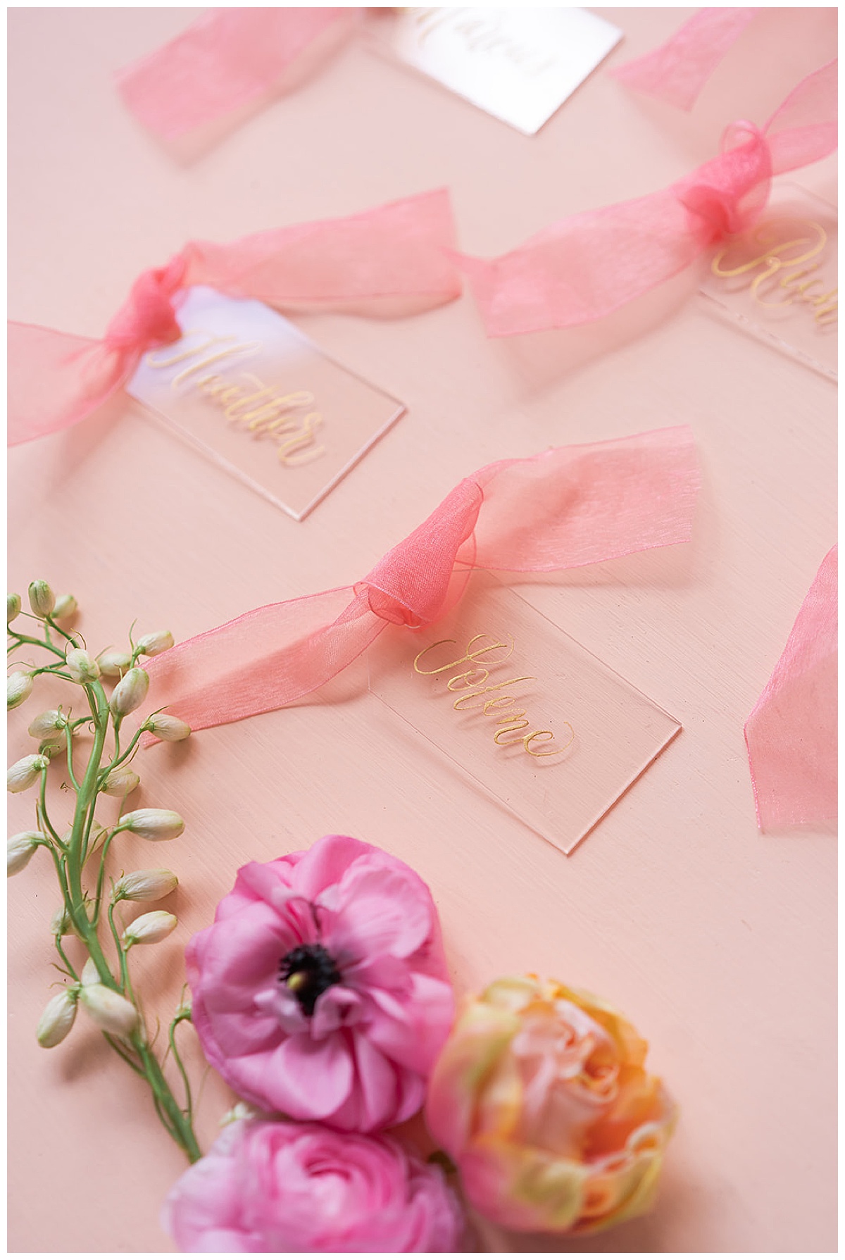 Stunning custom wedding tags by Swish & Click Photography