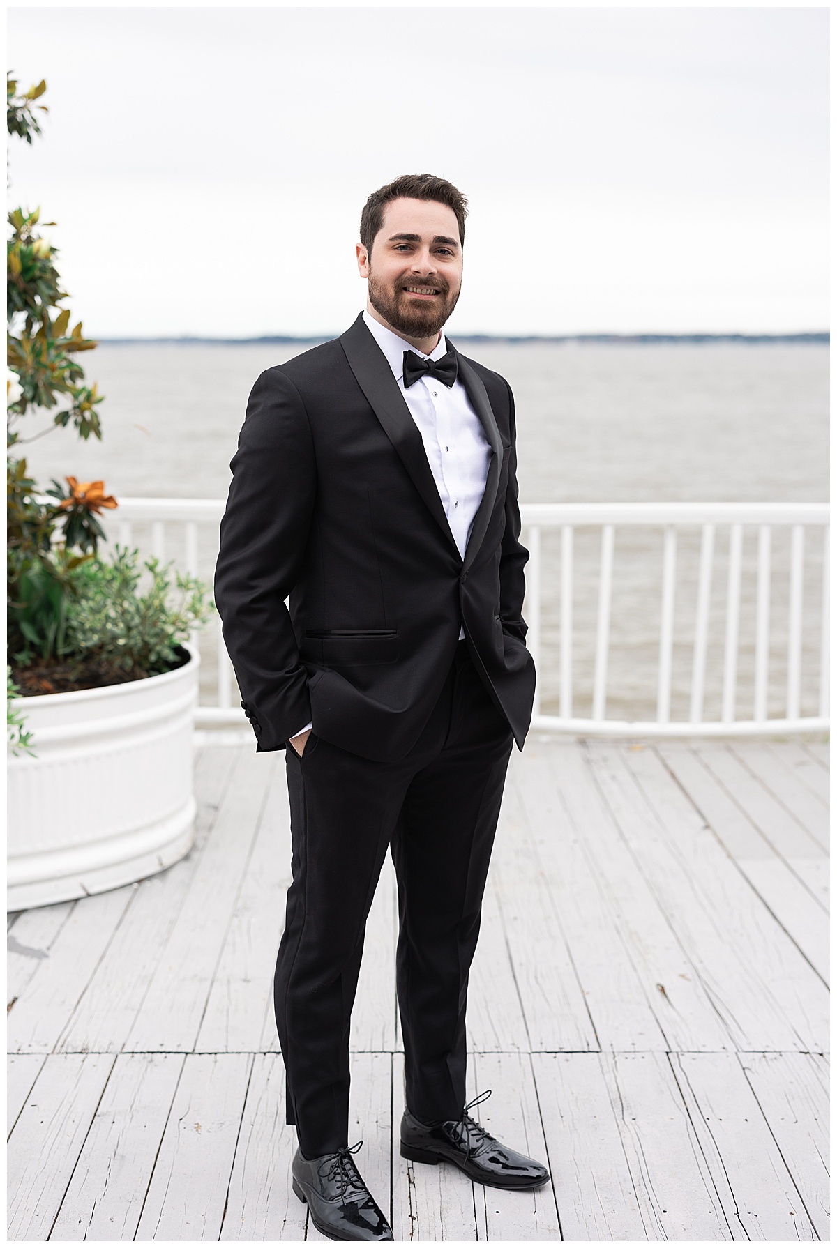 Groom smiles big by Swish & Click Photography