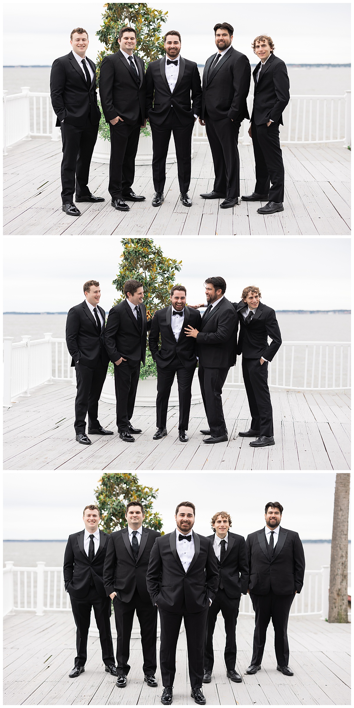 Groom smiles next to family and friends by Modern Houston Wedding Photographer