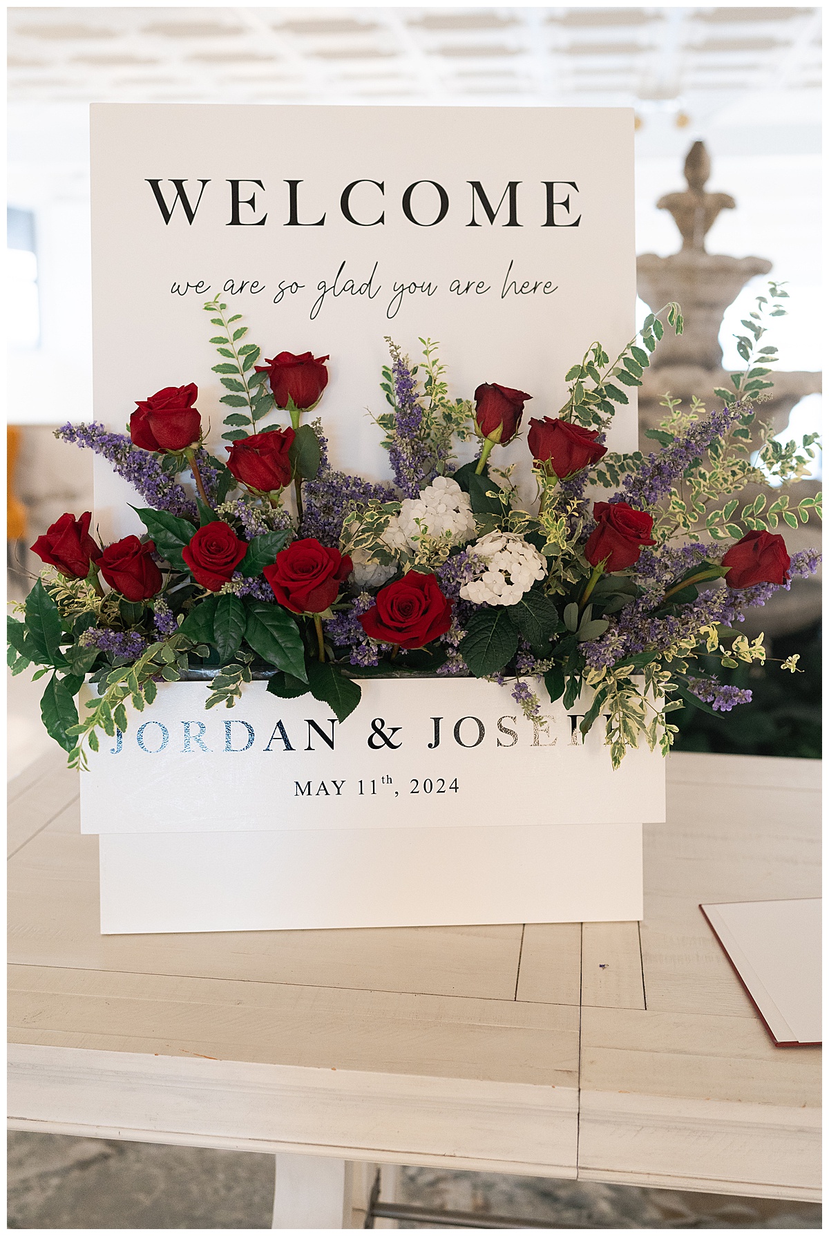 Wedding welcome sign for guests by Swish & Click Photography