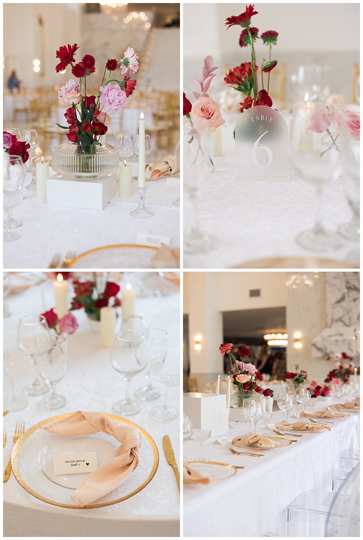 Wedding table settings by Modern Houston Wedding Photographer