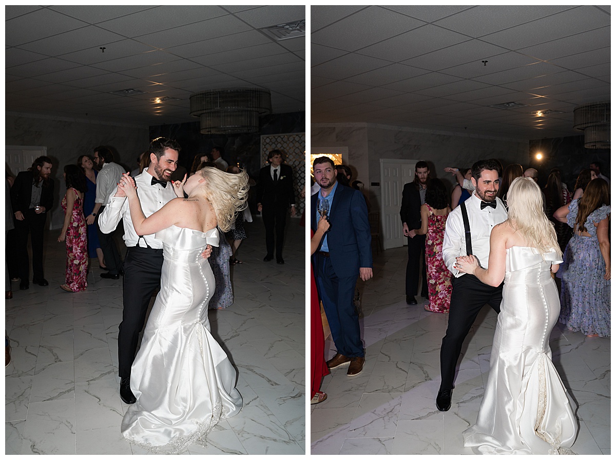 Couple dance together by Modern Houston Wedding Photographer