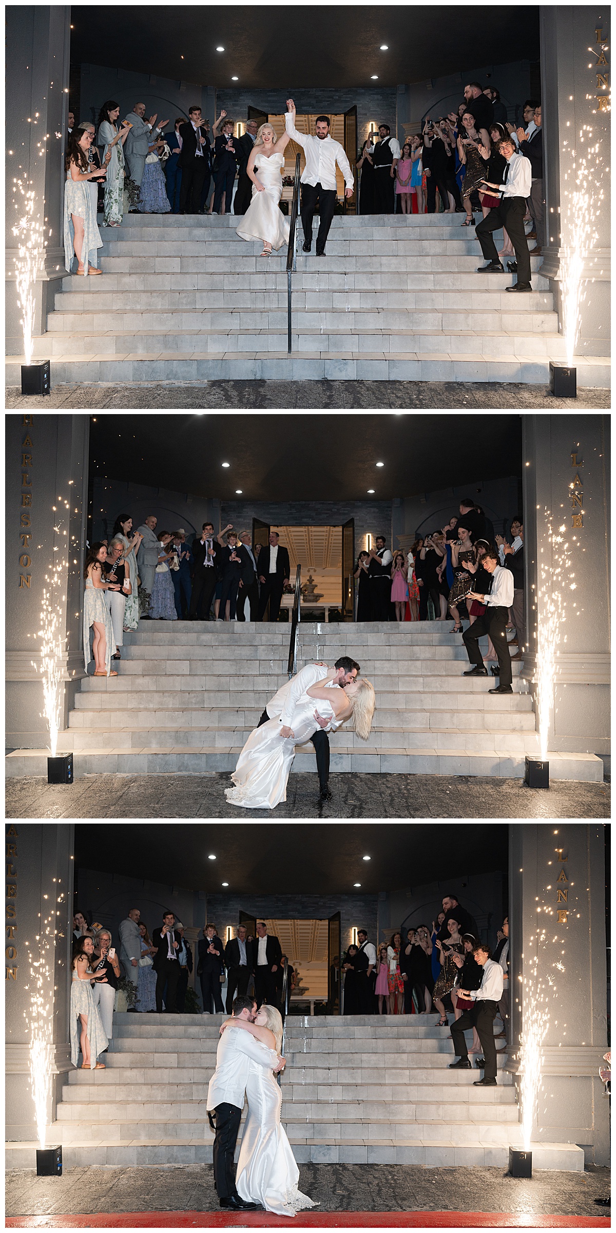 Bride and groom share a last kiss by Modern Houston Wedding Photographer