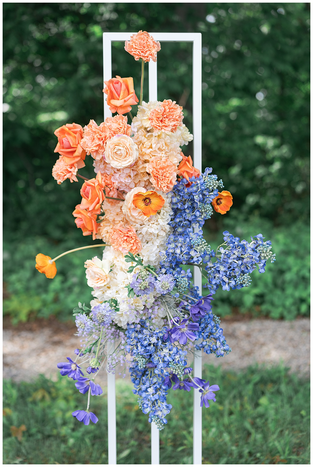 Wedding floral installations featuring bright and fun Wedding Colors for 2025