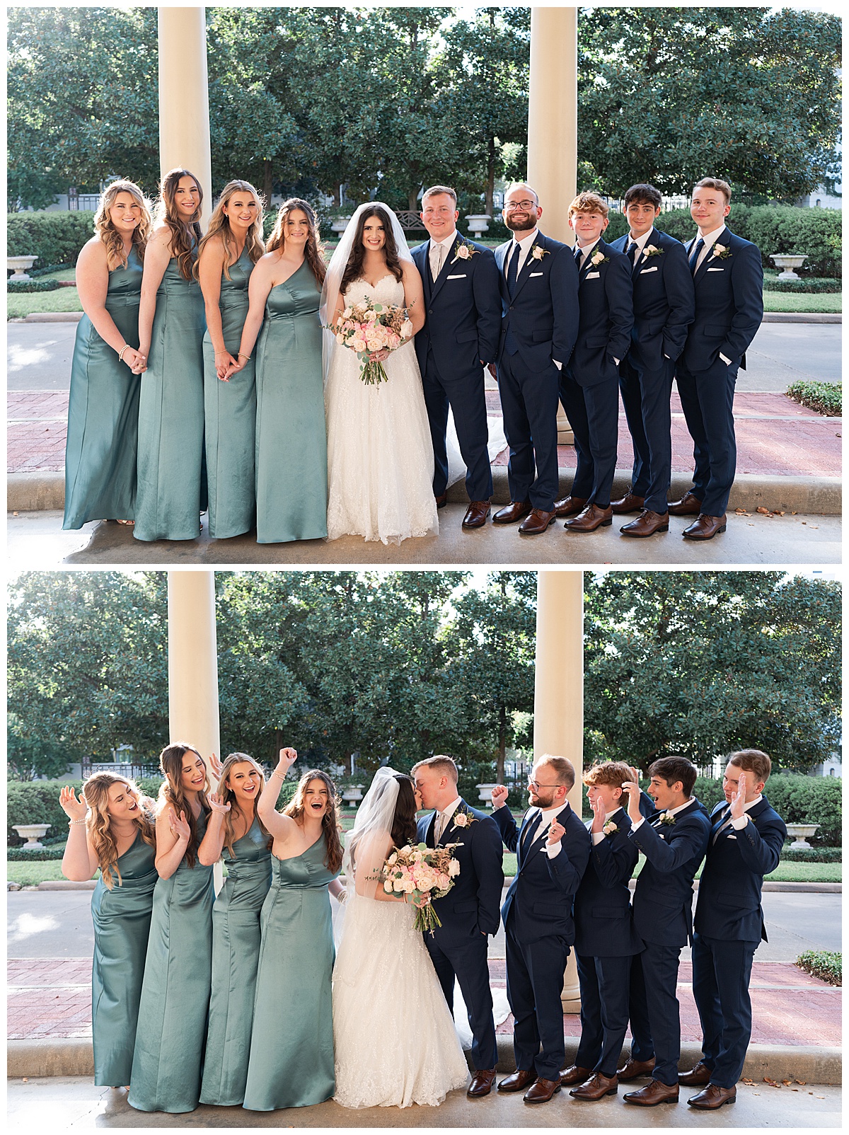 Bridal party celebrating after the wedding photographed by Swish & Click Photography