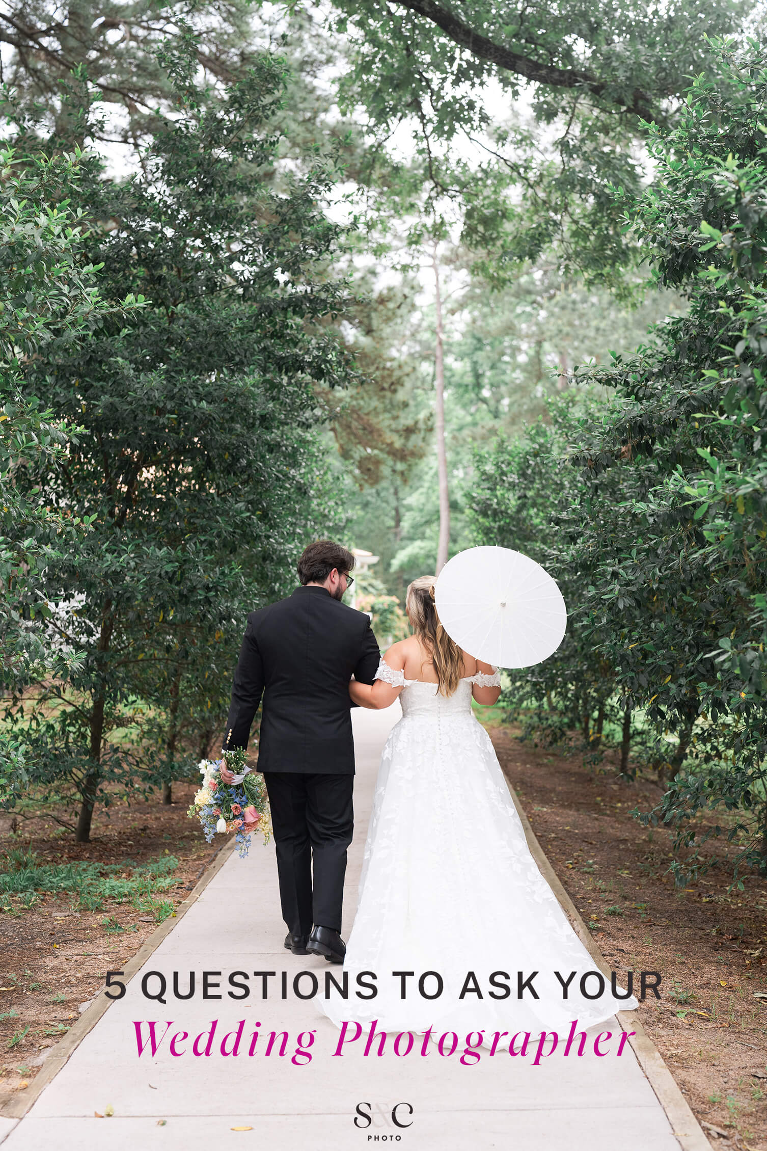 couple walks away on their wedding day at Forever 5 Events by Swish and Click Photography