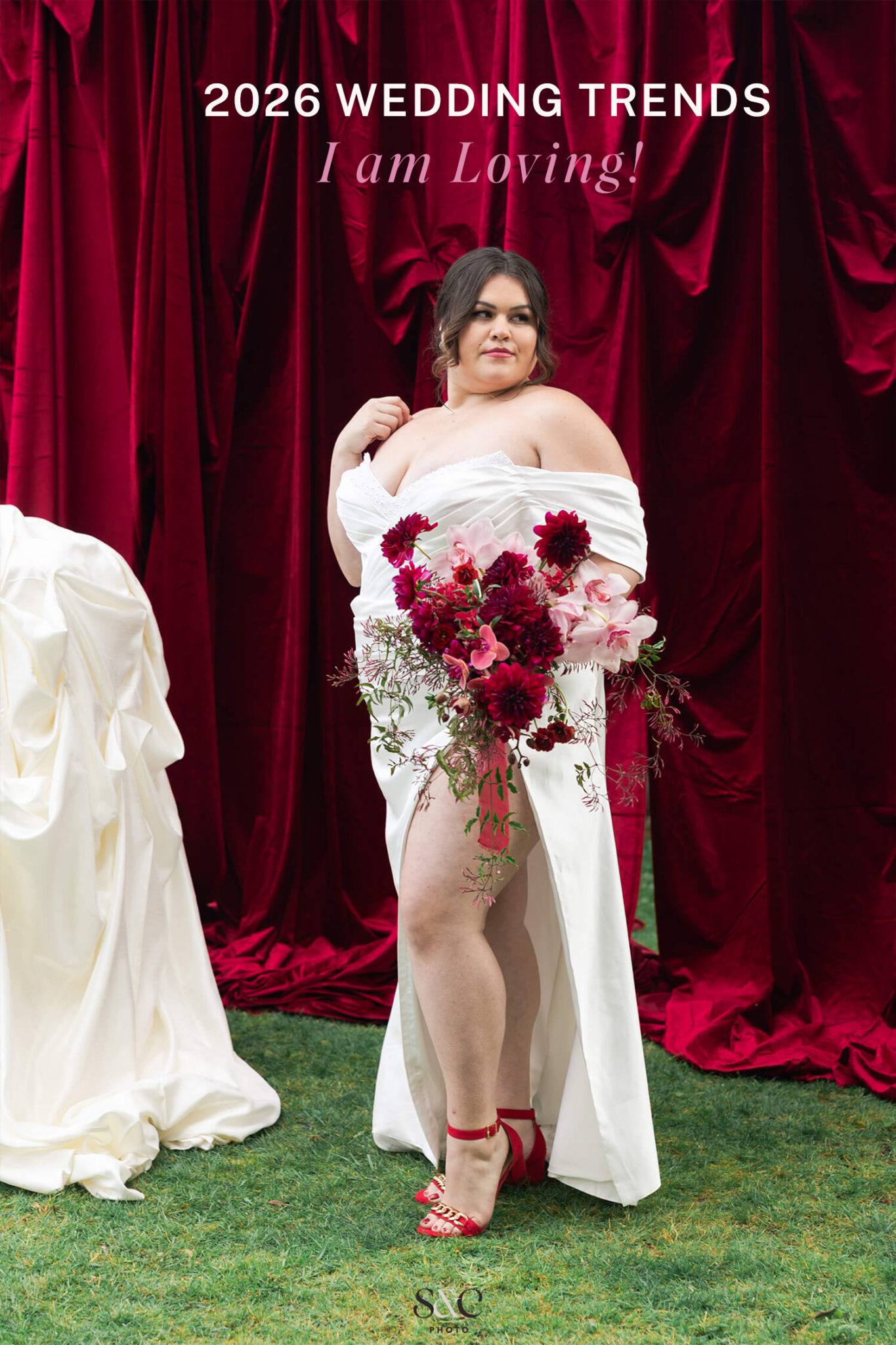 bride poses in photo in San Diego California by Swish and Click Photography