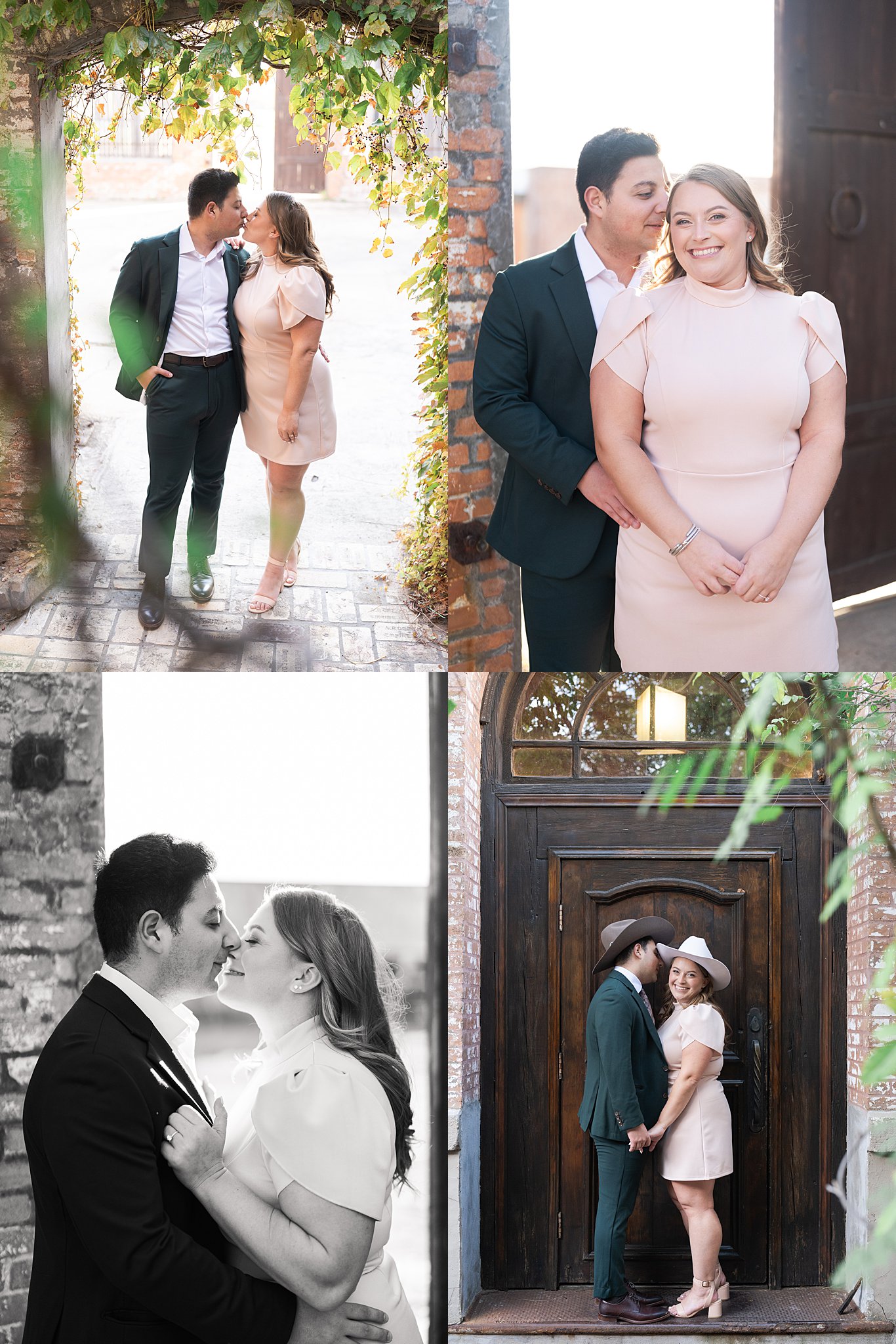 couple express affection during their Dallas engagement session with Swish and Click Photography