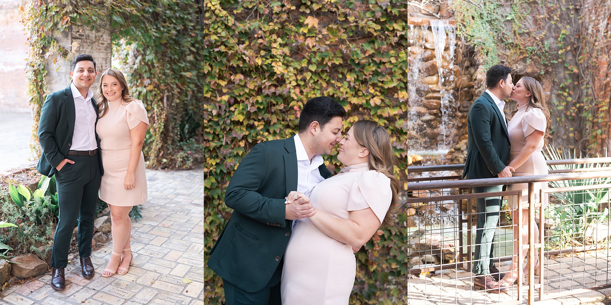engaged couple pose during their Dallas engagement session with Swish and Click Photography