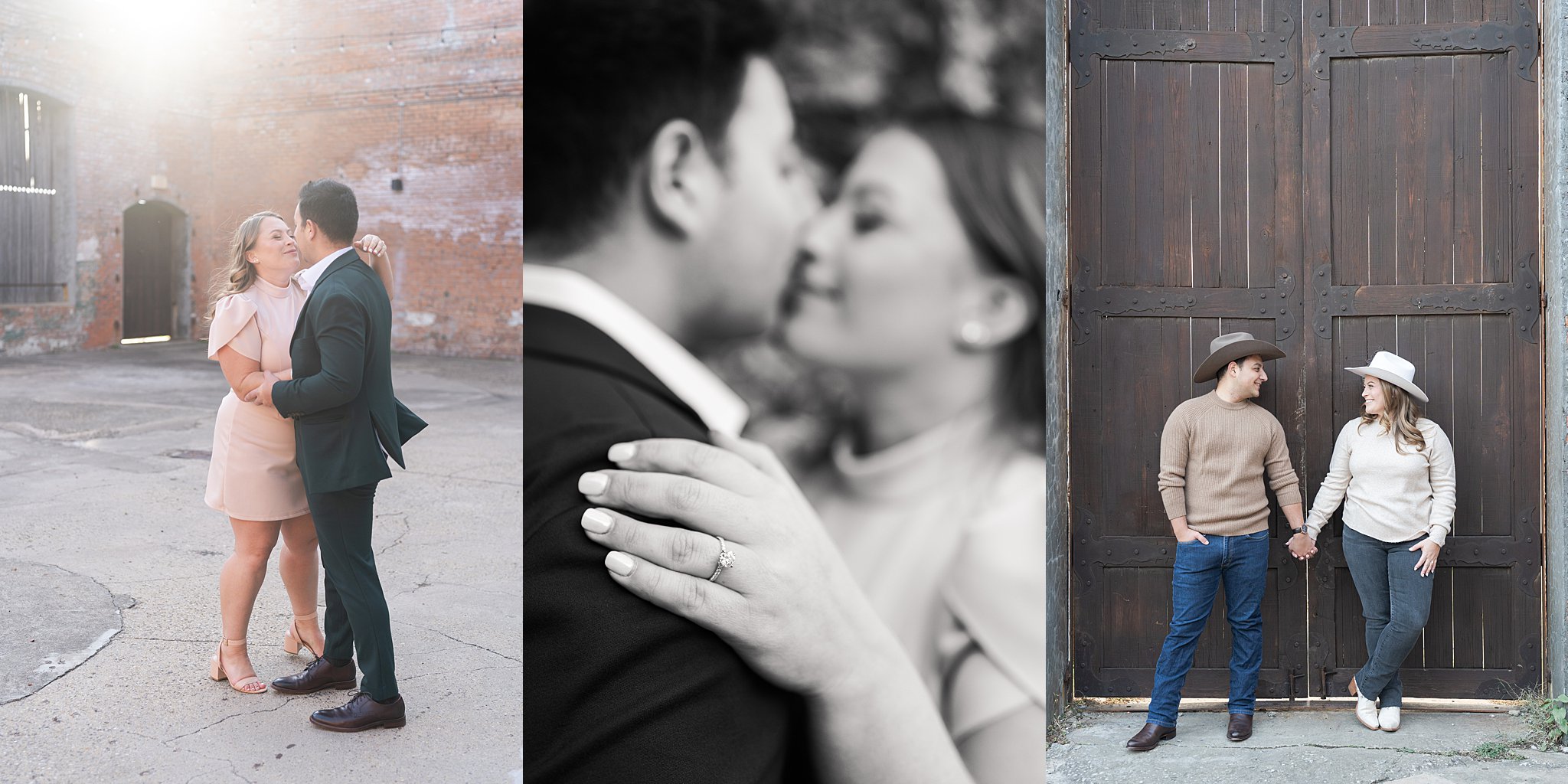 an engaged couple kiss during their Dallas Texas engagement session