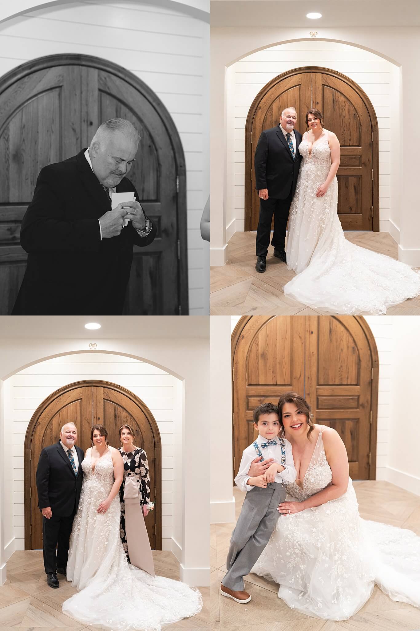 bride and her father share a special moment on her wedding day at Houston wedding venue the Blue Magnolia by Swish and Click Photography