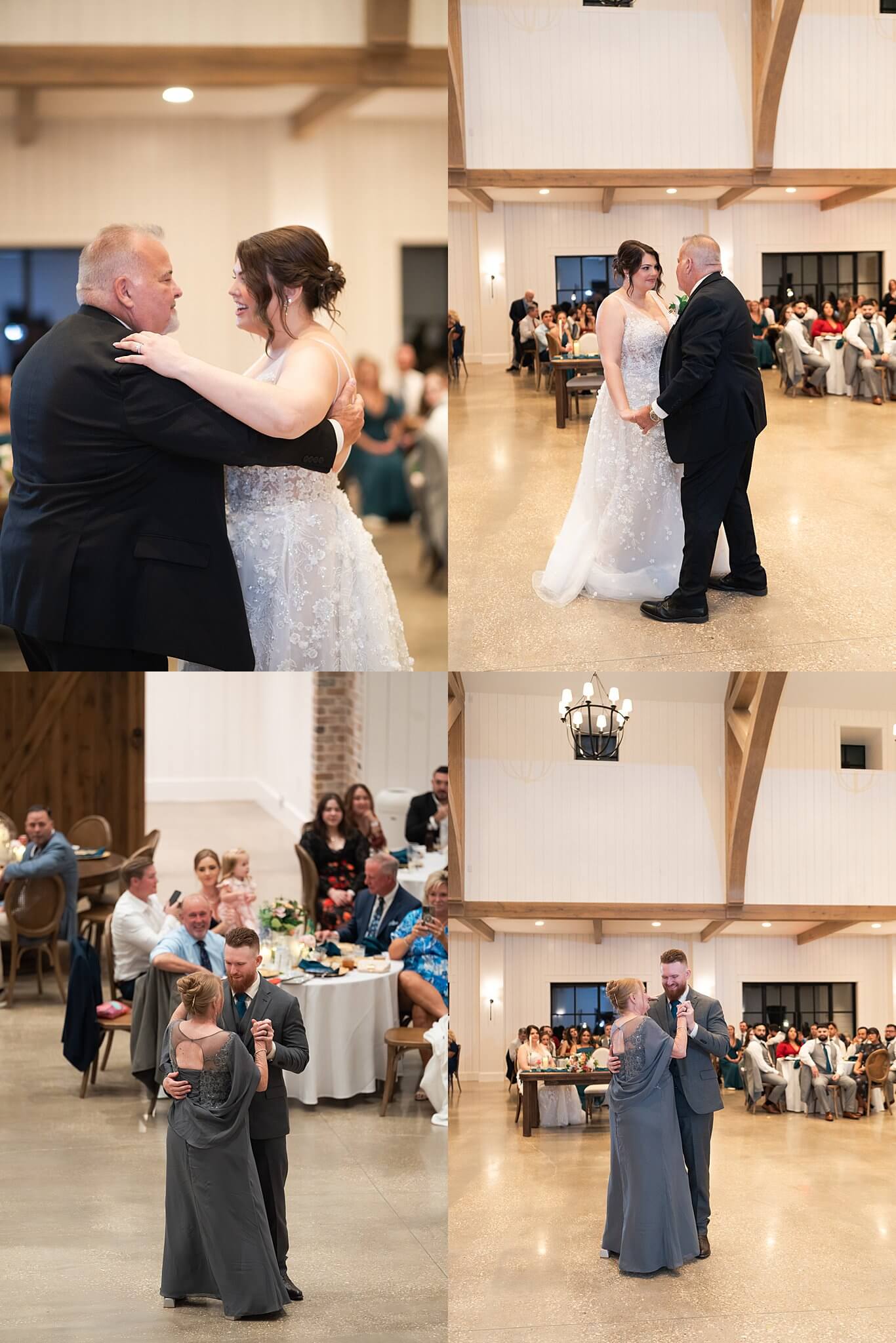 bride and groom share first dances on their wedding day by Swish and Click Photography at wedding venue the Blue Magnolia