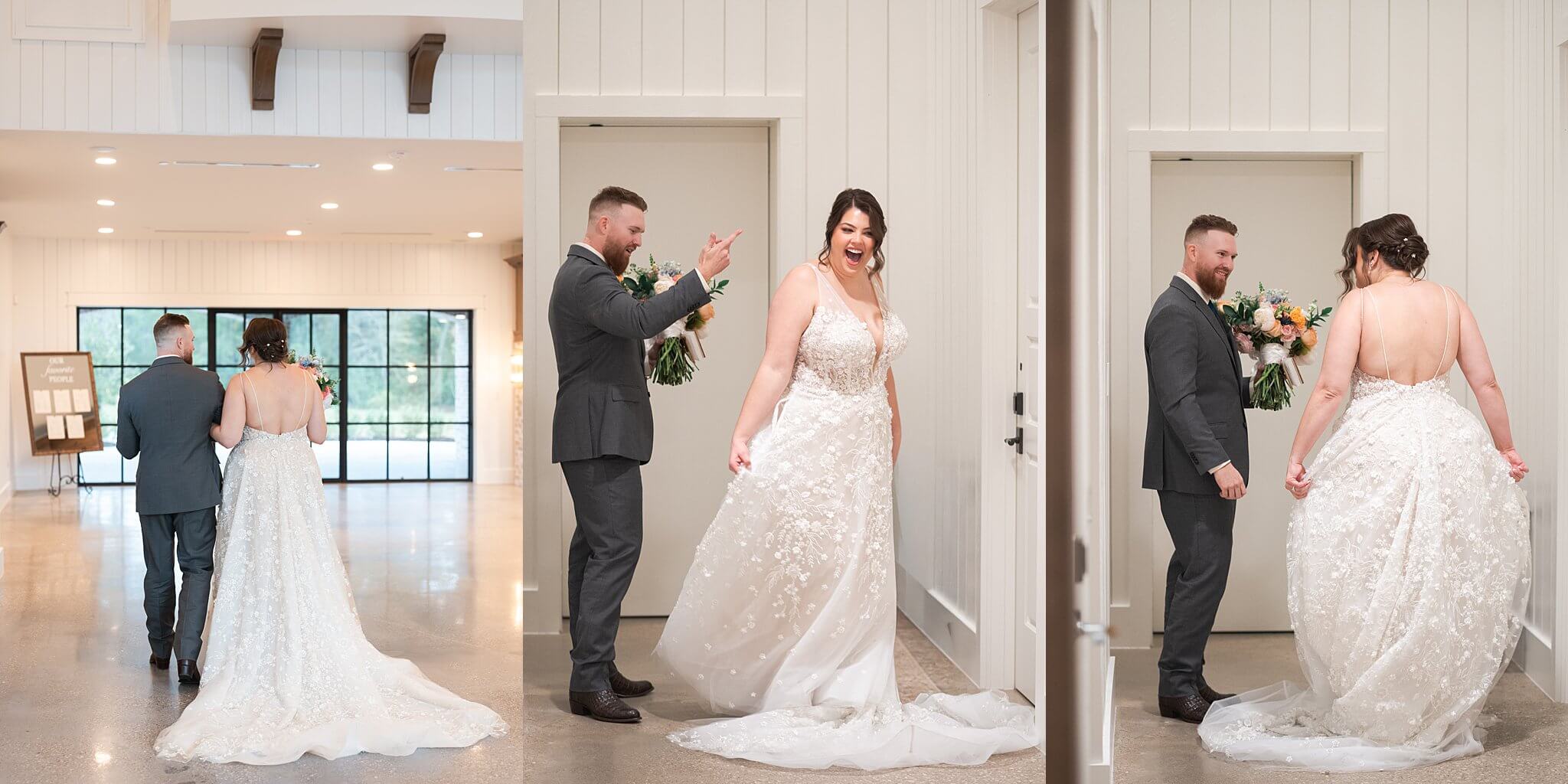 Bride and groom celebrate being married captured by wedding photographer Swish and Click at the Blue Magnolia