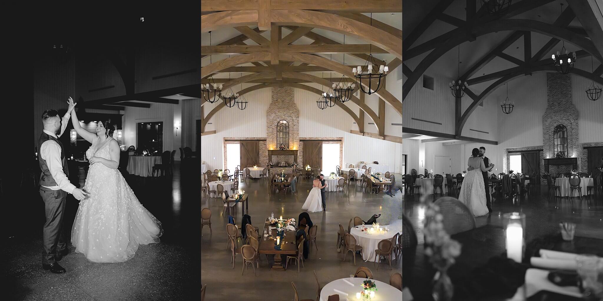 bride and groom share a private last dance during their wedding reception at wedding venue the Blue Magnolia by Swish and Click Photography