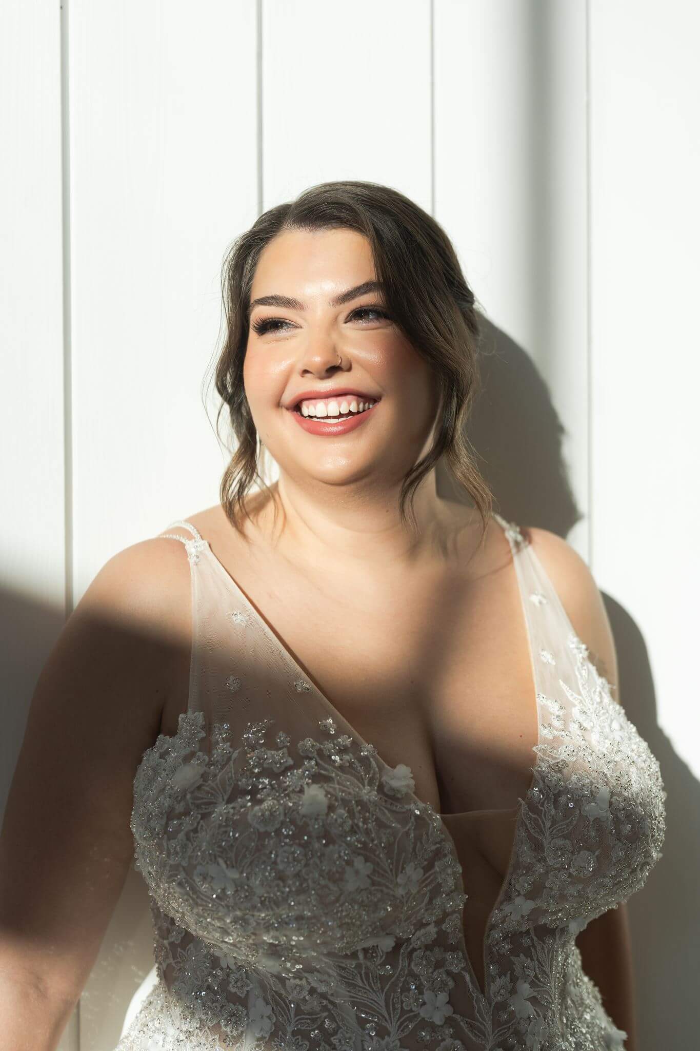 Bride laughing Blue Magnolia Bridal Session