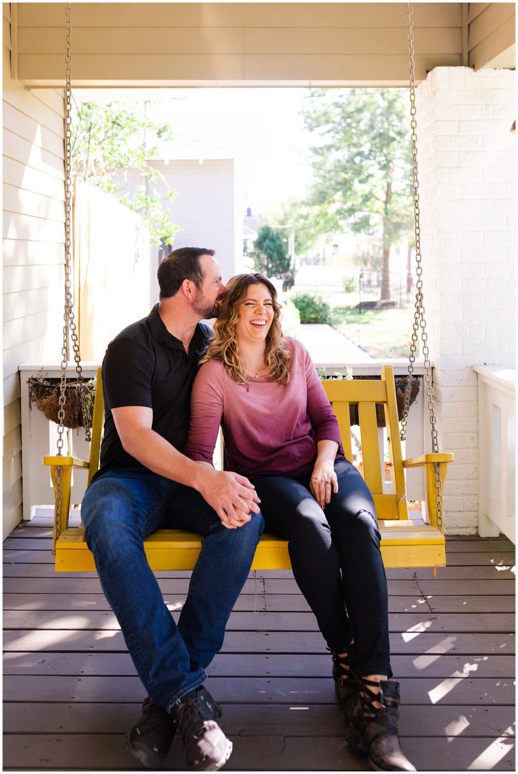 cozy engagement session in Houston, Texas photographed by Swish and Click Photography